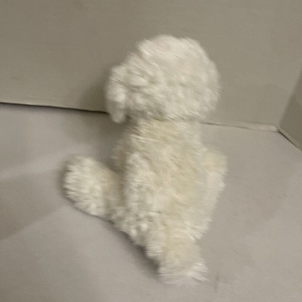Vintage Russ Berrie White Puppy Dog Muffin Plush Animal 8" Maltese Bichon Frise - Picture 6 of 9